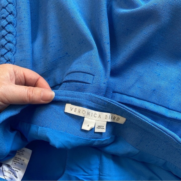 SET Veronica Beard Behren Suit Jacket Blue 4 Crop Wide Leg Dova Trouser - Picture 13 of 16